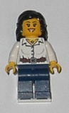 LEGO hol027 Female White Blouse with Belt, Dark Blue Legs (3300014)